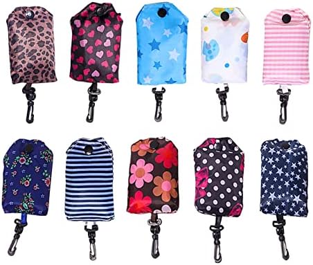 BuxiuGK 3 Pezzi Bolsas de comestibles plegables reutilizables,Shopping Bags impermeable para Compras Ligero Bolsas de Supermercado,Color aleatorio